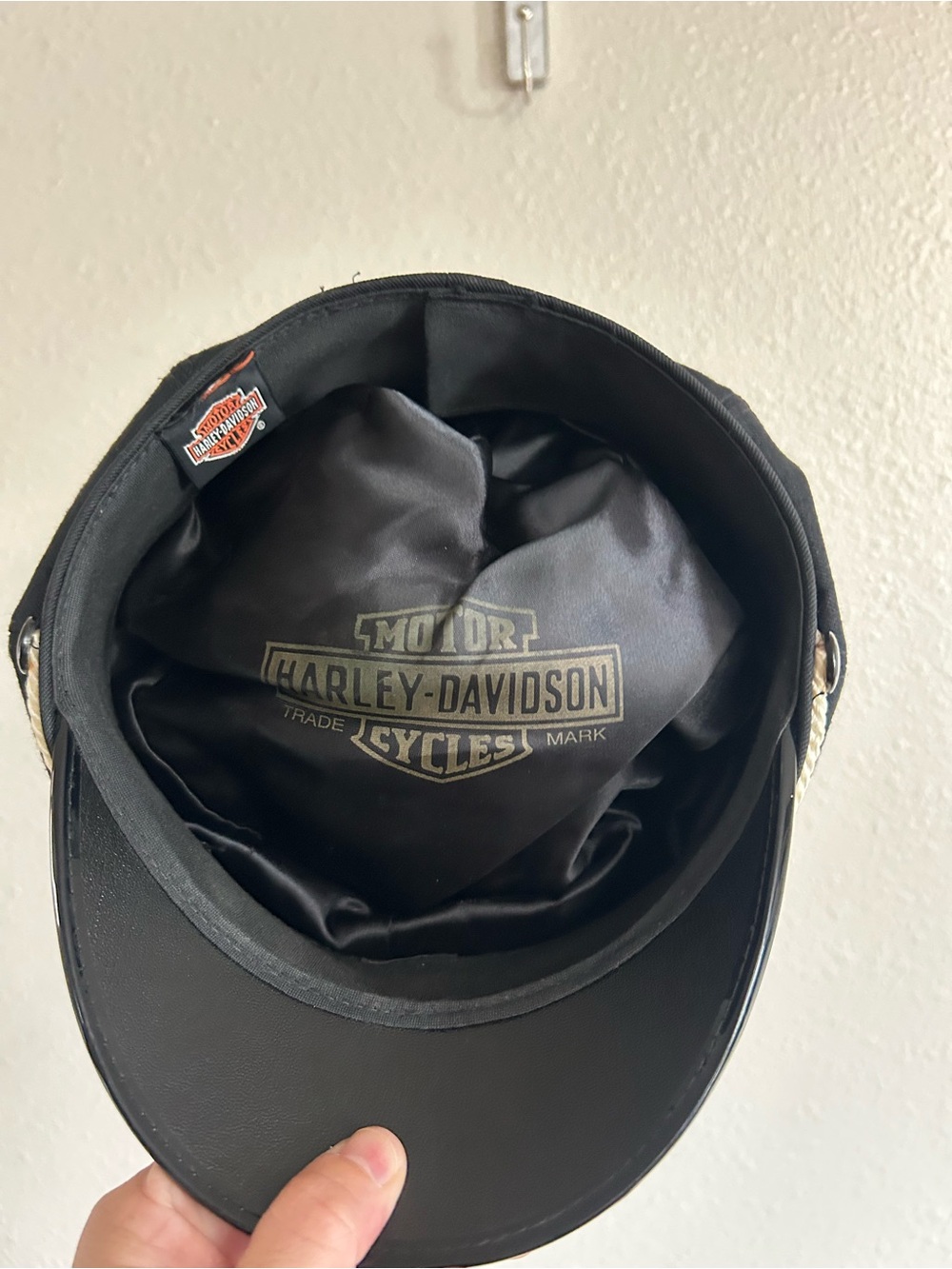 Vintage Harley Davidson Captains Hat Motorcycle Wool Cap Size L - Picture 8 of 10